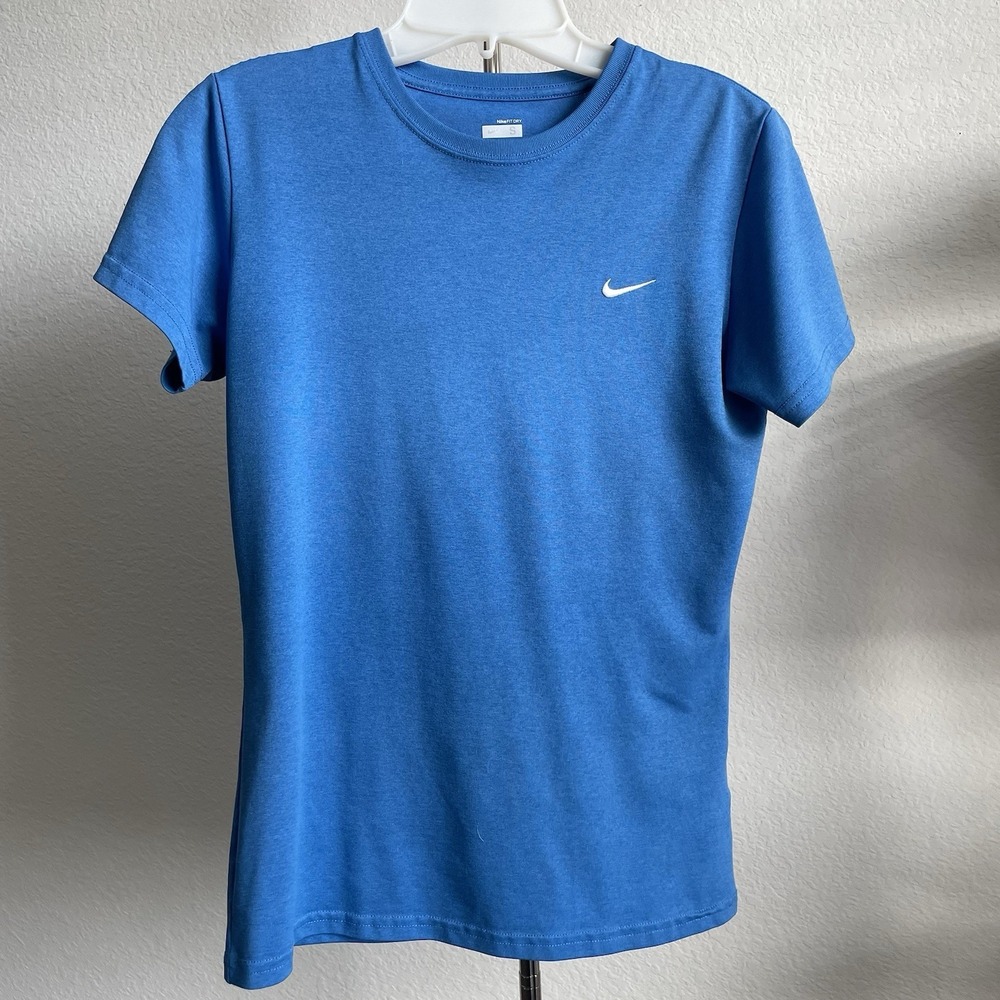 Nike Dri Fit Kids T Shirt Blue Short Sleeve Athletic Tee Youth Small (4-6)